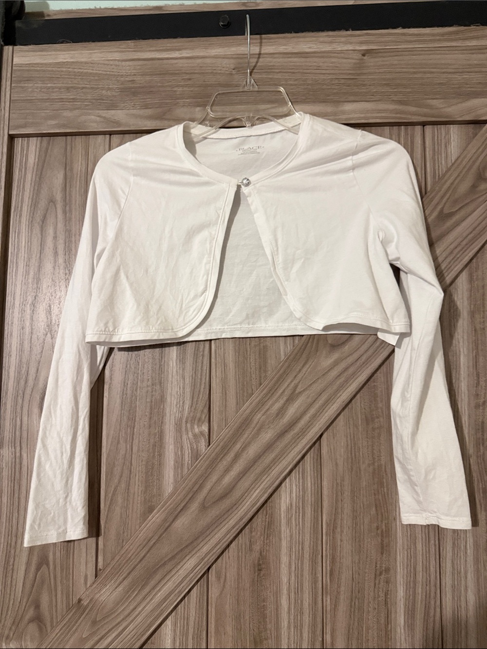 The Children's Place White Cropped Long-Sleeve Bolero Cardigan